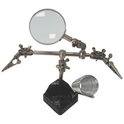 Soldering iron stand with magnifying glass and tweezers - ZD-10G