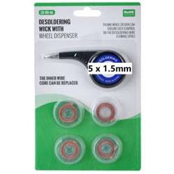 Kit with 5 desoldering meshes [1.5mmx1.50m] with 1 wheel dispenser