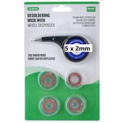 Kit with 5 desoldering meshes [2mmx1.50m] with 1 wheel dispenser