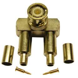 BNC 90º male crimp 2 outputs RG58