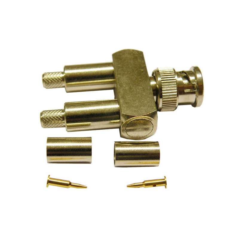 BNC male crimp 2 outputs RG58