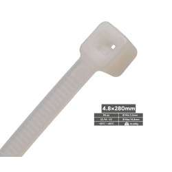 Self-locking nylon cable tie  white 280 x 4,8 mm  (100pçs)