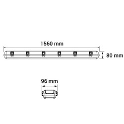 Armadura para tubos de LED T8 2x 150cm IP65 - LED POL ORO-ATLAS-2XT815