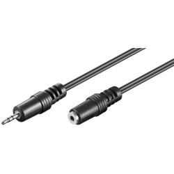 Jack 2.5mm stereo male-female cable - Black - 2.0m