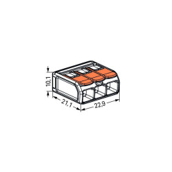 Conector 3 conexiones (0,5...6mm²) - Wago 221-613