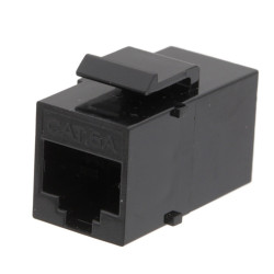 Adaptador keystone Cat.6A Negro, RJ45 doble hembra