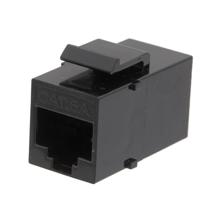 Cat.6A Keystone Adapter Black, RJ45 Double Female