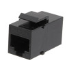 Adaptador keystone Cat.6A Negro, RJ45 doble hembra