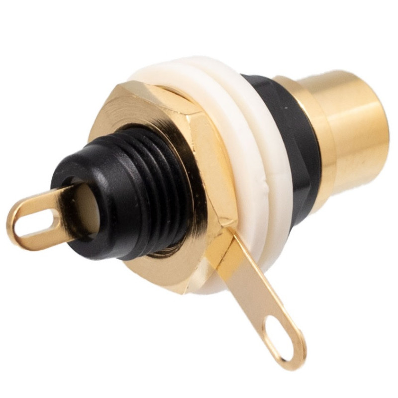 Black gold female RCA connector for insulated panel