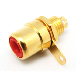 Red gold female RCA connector for panel