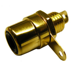 Black gold female RCA connector for panel