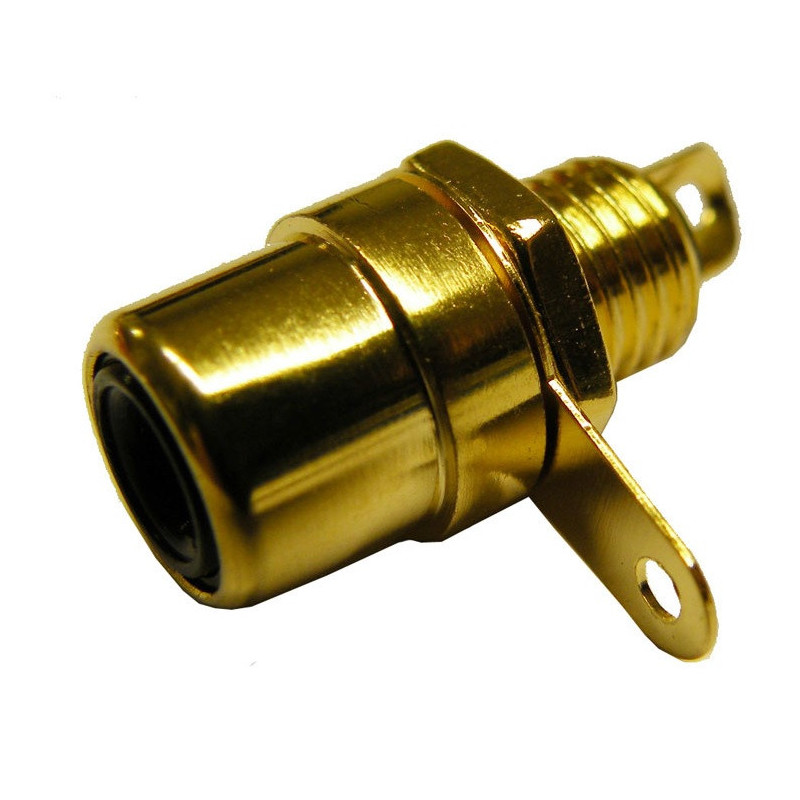 Black gold female RCA connector for panel