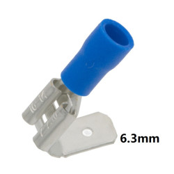 Blue insulated male/female Faston terminal (1.5-2.5mm²) 6.3mm