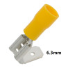 Yellow insulated male/female Faston terminal (2.5-6mm²) 6.3mm