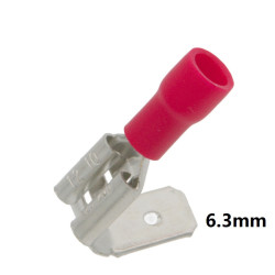 Red insulated male/female Faston terminal (0.5-1.5mm²) 6.3mm