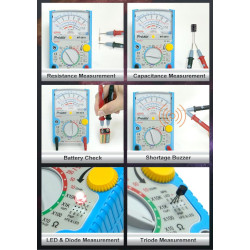 Analog multimeter (1000Vac/dc 250mAdc 20MΩ Cap. hFE) - MT-2019