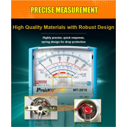 Analog multimeter (1000Vac/dc 250mAdc 20MΩ Cap. hFE) - MT-2019