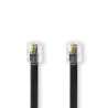 RJ11 Telephone Cable (6P4C) Male / Male 10m - Black