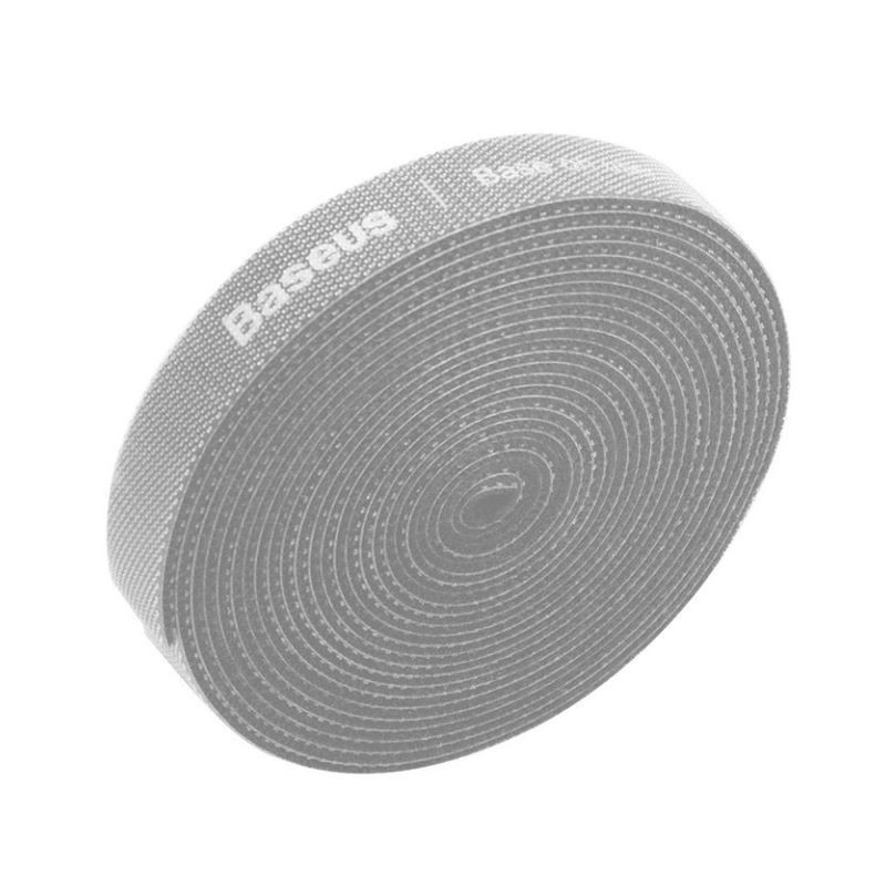 Cinta de velcro gris para gestión de cables - 3m - Baseus ACMGT-F0G