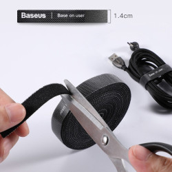 Cinta de velcro gris para gestión de cables - 3m - Baseus ACMGT-F0G