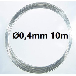 Solid core silver plated copper wire Ø 0.4 mm 10m