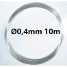 Solid core silver plated copper wire Ø 0.4 mm 10m