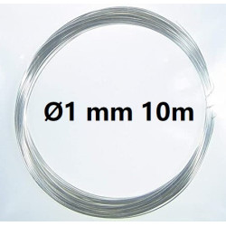 Solid core silver plated copper wire Ø 1 mm 10m