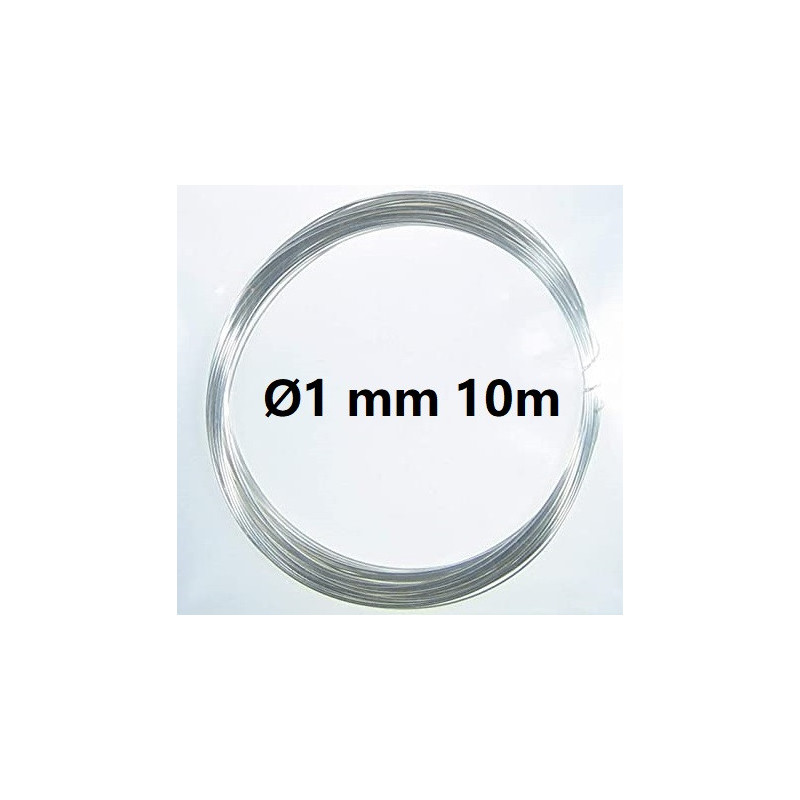 Solid core silver plated copper wire Ø 1 mm 10m