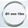 Solid core silver plated copper wire Ø 1 mm 10m