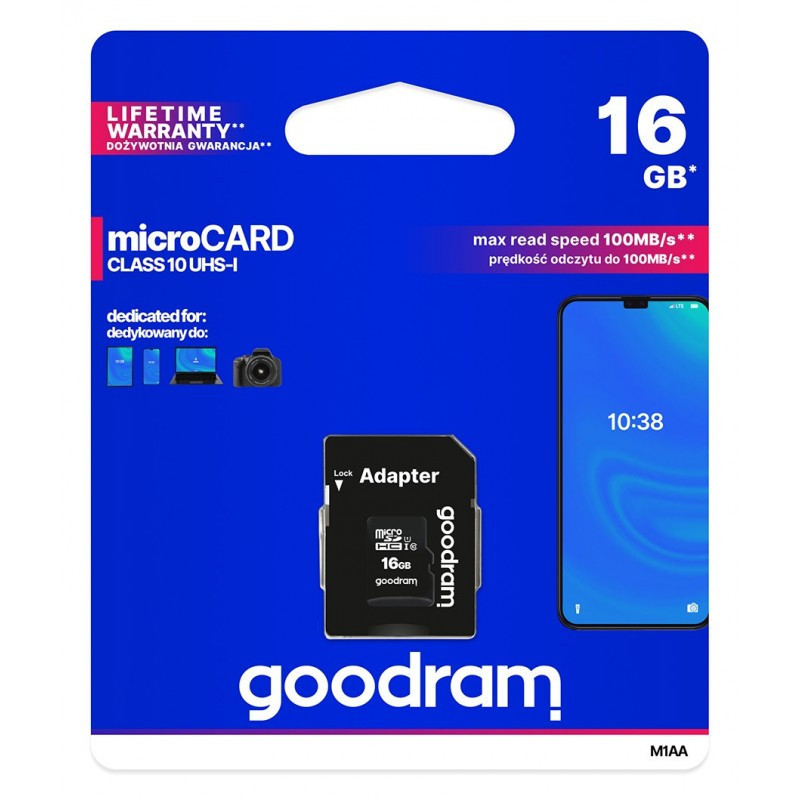 Tarjeta de Memoria MicroSD Clase 10 de 16Gb