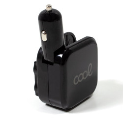 Cargador Universal Entrada 2 x USB + Cargador de Coche (2.1 Amp) COOL