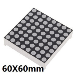 Matriz de pontos LED 8X8 Ø:5,0mm 60X60mm 16PIN