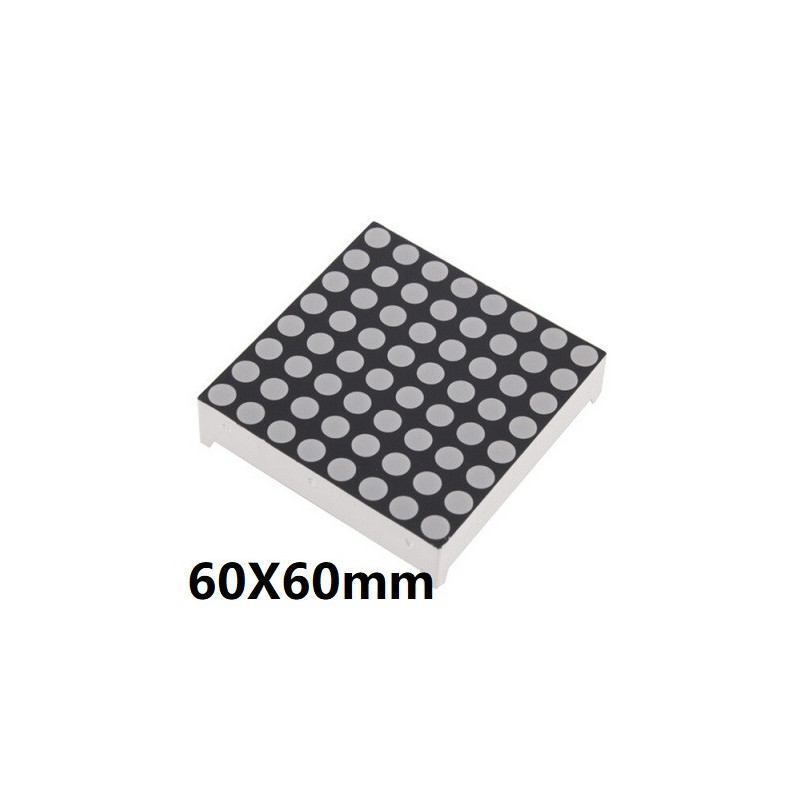 Matriz de pontos LED 8X8 Ø:5,0mm 60X60mm 16PIN