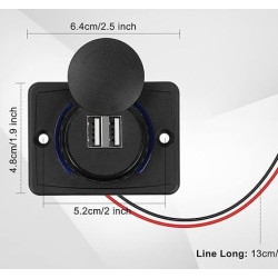 CONEXIÓN 2XUSB 5V 1A+2.1A PARA EMPOTRAR (ENTRADA 12-24 VDC)