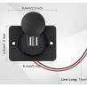 TOMADA 2XUSB 5V 1A+2.1A DE EMBUTIR 12~24VDC