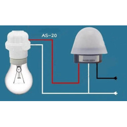 Sensor crepuscular 230VAC 10A 2000W IP65 - AS-20