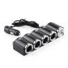 Automotive cigarette lighter adapter with 4 12V / 24V outlets and 2 US