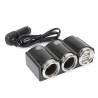 Adaptador de isqueiro automóvel com 2 saídas 12V / 24V e 2 portas USB.