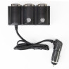 Automotive cigarette lighter adapter with 2 12V / 24V outlets and 2 US