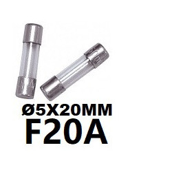 Fast glass fuse Ø5x20mm F20A 250VAC