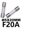 Fast glass fuse Ø5x20mm F20A 250VAC