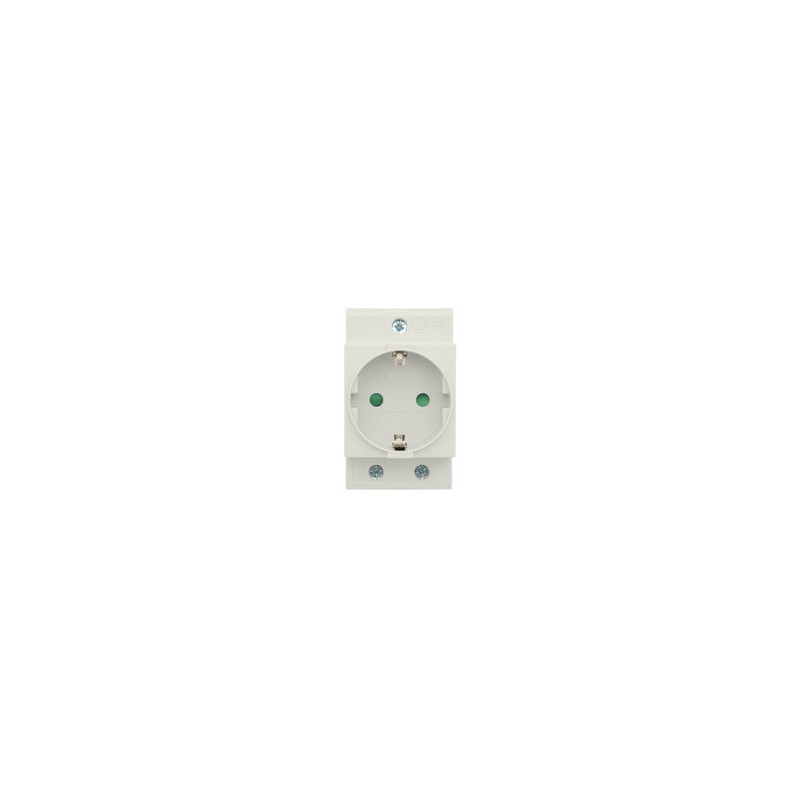 Schuko socket 230VAC 16A for DIN rail Gray