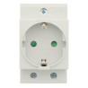 Schuko socket 230VAC 16A for DIN rail Gray