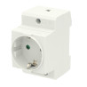 Schuko socket 230VAC 16A for DIN rail Gray