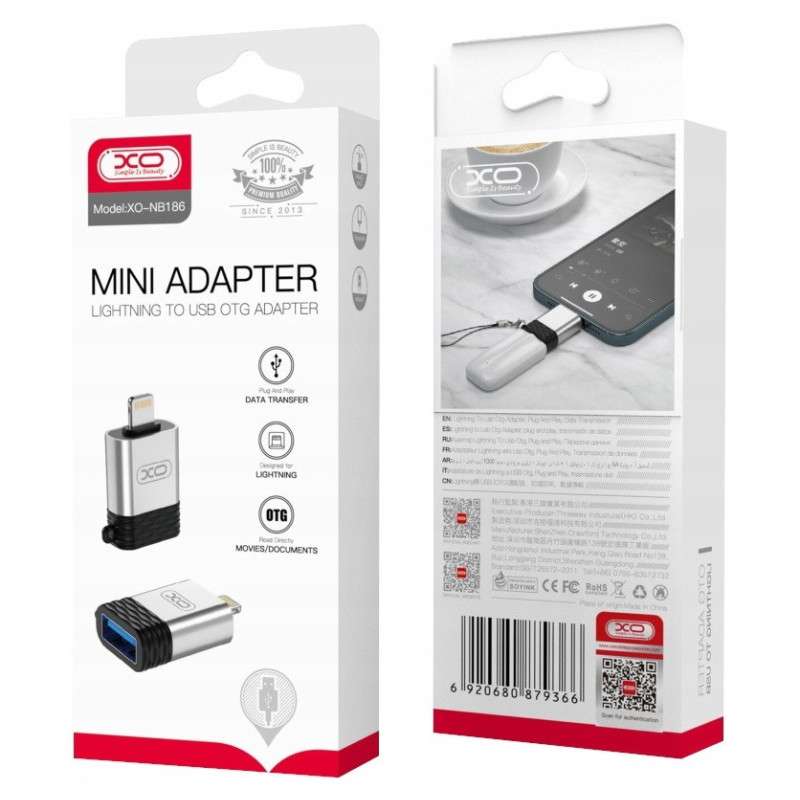 Adattatore OTG COFI XO NB201, Cavo USB - Type-C, Nero, Per Ricarica E Trasferimento Dati