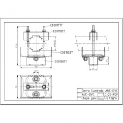 Antenna mast clamp, 25x25 Boom - Tagra SD-25