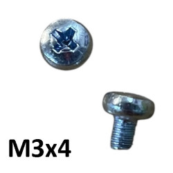 Zinc plated steel screw M3x4mm Phillips