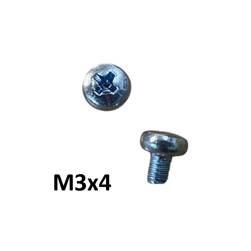 Zinc plated steel screw M3x4mm Phillips