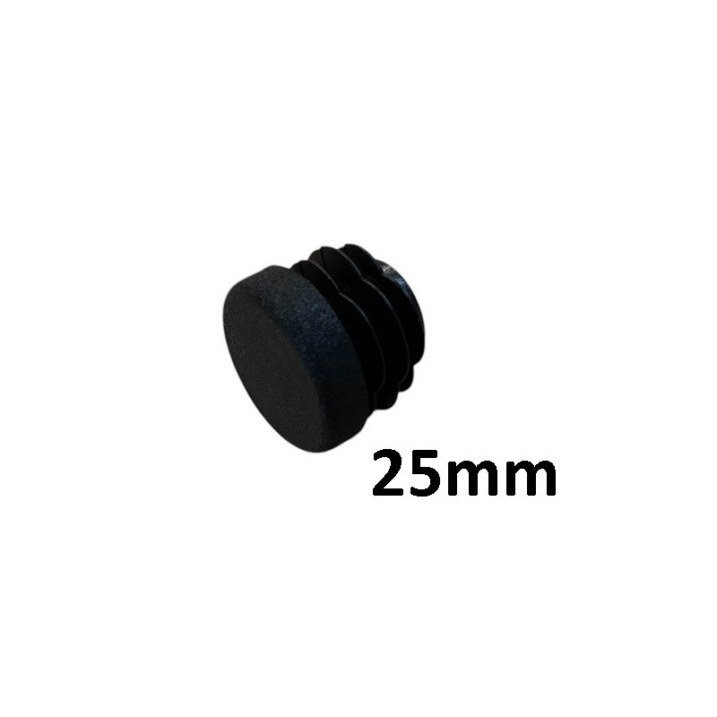 Round inner cap 25MM PVC Black