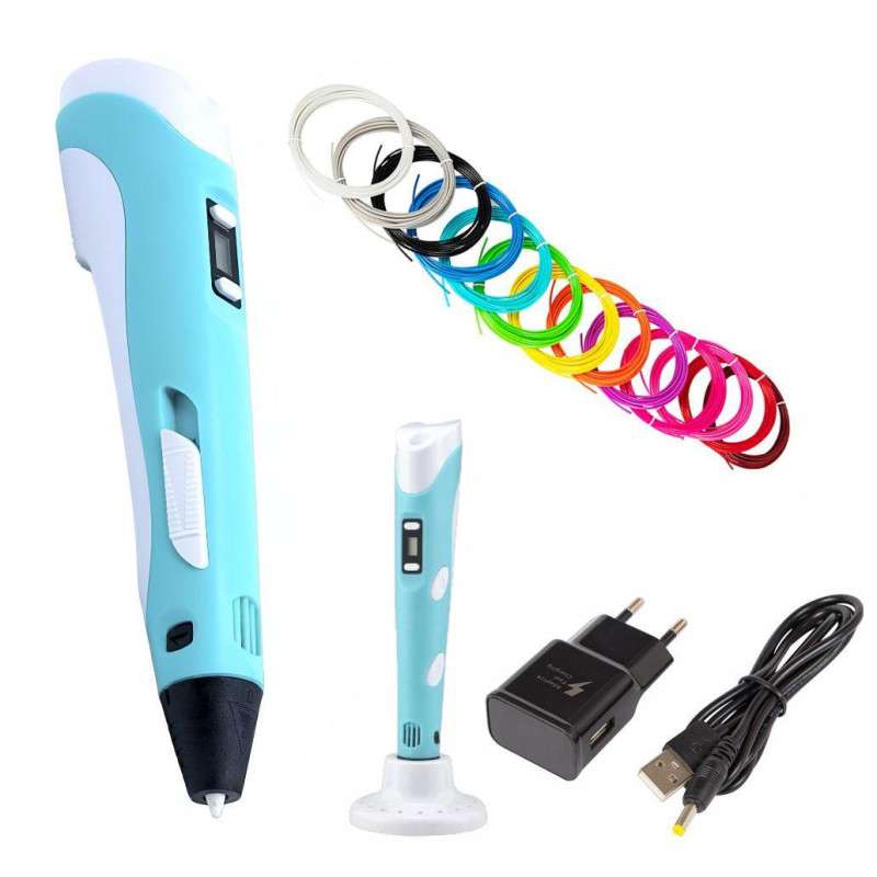 3D Printing Pen with 1.75mm PLA/ABS Screen + 13 FREE PLA Filaments